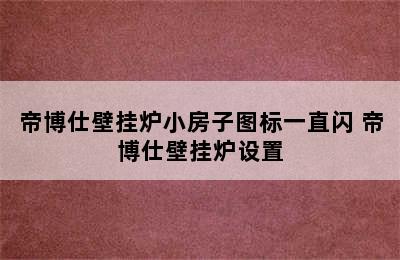 帝博仕壁挂炉小房子图标一直闪 帝博仕壁挂炉设置